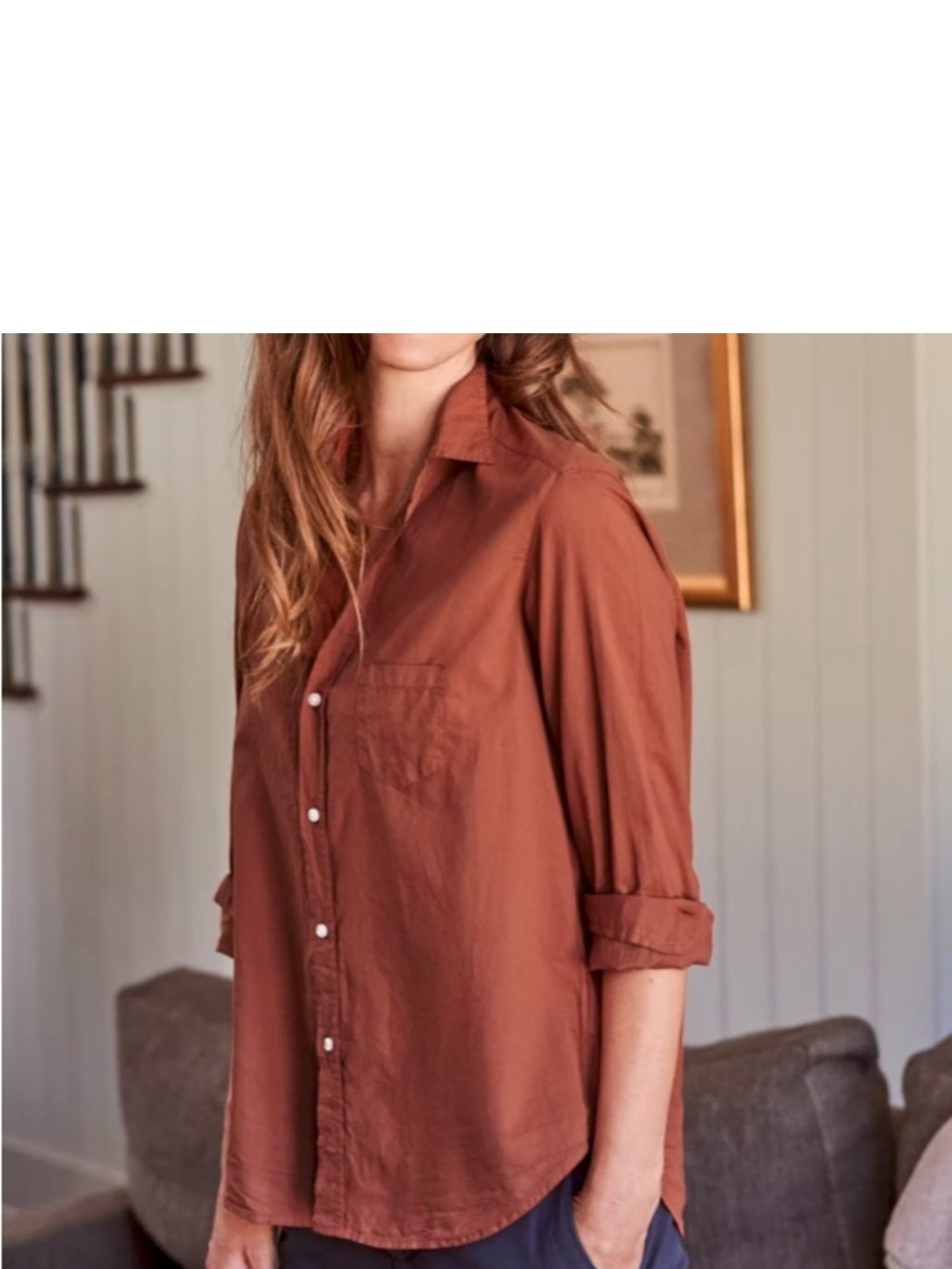 Frank & Eileen women’s Rust Red Button-Down Shirt